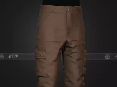 Brown Snowboard Pants Style 1 Low-poly 3D model