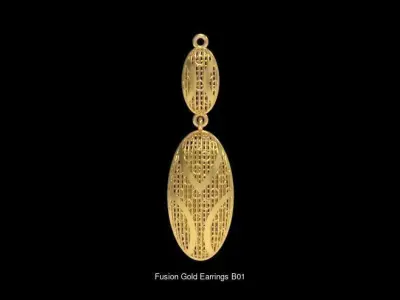 Fusion Gold Earrings EAB Collection 3D Model Pack