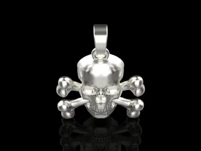 pirate skull pendant model 329 3D print model