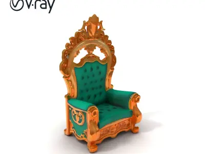 Royal Throne Chair Model Pack Low-poly 3D model