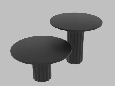 Coffee rounded black tables for decoration Low-poly 3D model