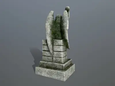 statue 2 of angel Low-poly 3D model