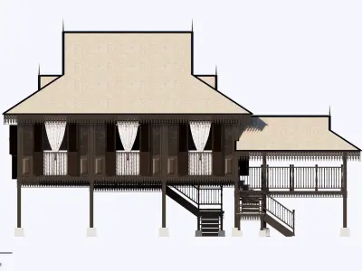 Johor Traditional House of Malaysia 3D model