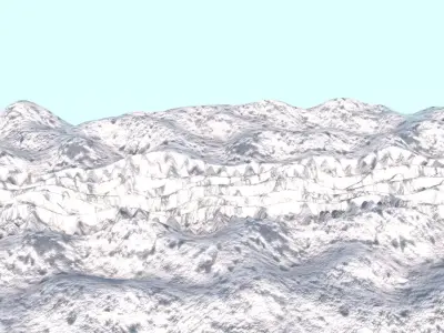 Car Track On The Snow 3D model