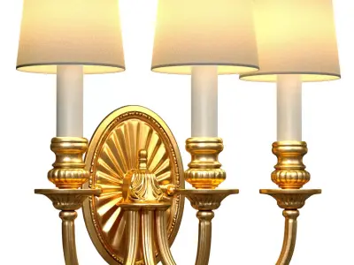 Gold sconce in a classic style MARINER wall lamp Light 3D model
