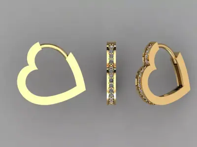 Heart Earrings 3D print model