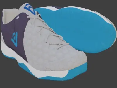 Adidas basketball shoe with accents 3D model