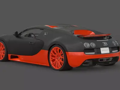 2010 Bugatti Veyron Super Sport 3D Model Hypercar Realistic Low-poly 3D model