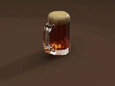 Glass Mug of Brown Ale 3D model