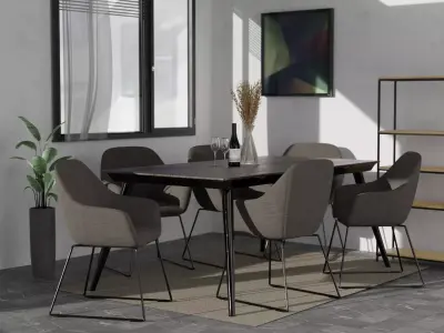 table and chairs set 3D model