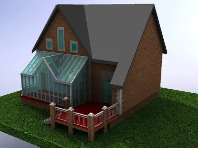 House with the winter garden 3D model