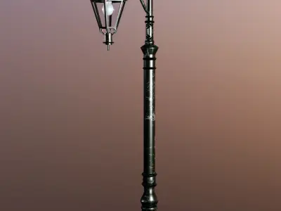 StreetLamp03 wrought iron lamp post Low-poly 3D model