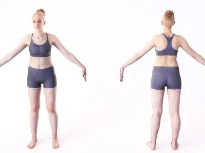 Woman sport 03 Low-poly 3D model