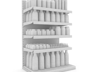 cosmetic product market stand 08 Low-poly 3D model