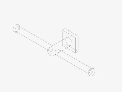Toilet Roll Holder - Double - Luxury - Round - Square Plate Low-poly 3D model