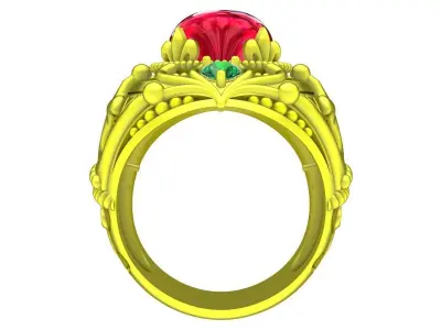 A5147 Luxury Oval Ruby Art Men Ring 3D print model