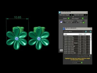 Jewelry Earring 3D print model 2