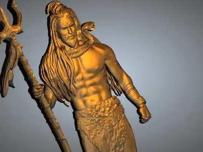Mahadev lord shiva holding spear 3D print model