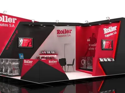 Booth Exhibition Stand 2 Side Open  Stall 7x6m Height 400 cm 3D model