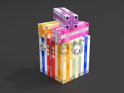 Tall Cardboard Boxes - Cardboard Packages 3D Model Low-poly 3D model