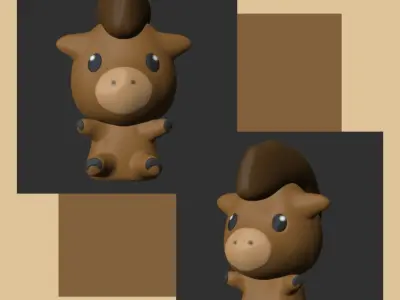  Cute Horse  3D print model