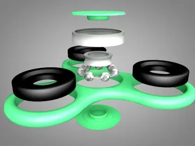 Fidget Spinner Low-poly 3D model
