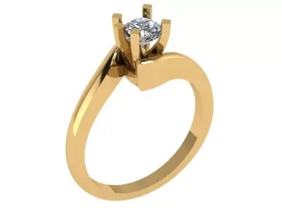 criss cross solitaire  with 4 prongs cenetr 3D print model