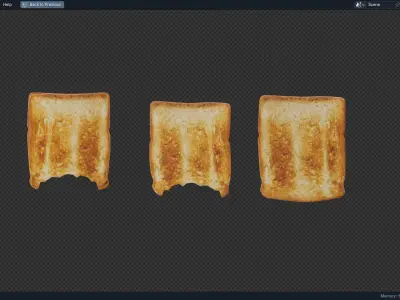 toasts  Free low-poly 3D model