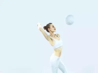 Beauty 17M Jumping Smashing Sports Volleyball Woman Low-poly 3D model