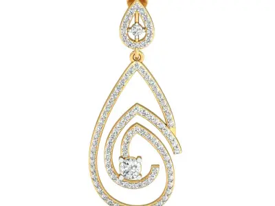 Women Earring 3DM STL OBJ FBX Render Details 3D print model shop