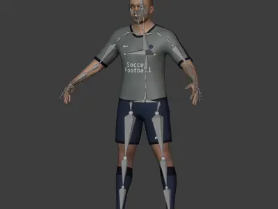 Soccer - Football Player -- High Quality IK and FK Rig Low-poly 3D model
