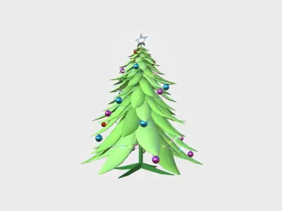 Christmas Tree 06 Light Green - Cartoon Interior Decoration Low-poly 3D model