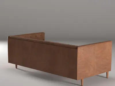 Four Hands Williams Leather Sofa - Natural Washed Chocolate 3D model