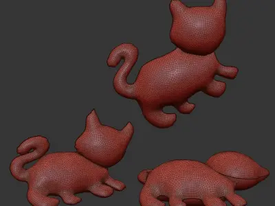 kids cat mouse Free 3D model