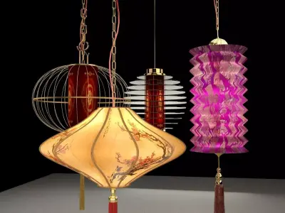 Chinese lanterns 3D model