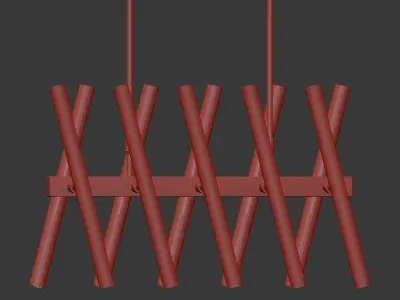 Pedant lamp Rays X Gold 3D model