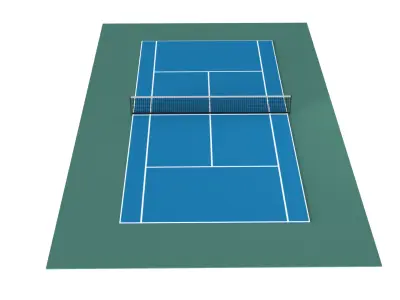 Lawn Tennis Court Low-poly 3D model