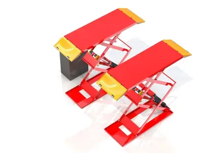 Double car lift Animated 3D model