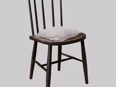 Wooden Chair Low-poly 3D model buy