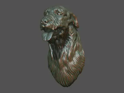 Irish wolfhound bust 3D print model