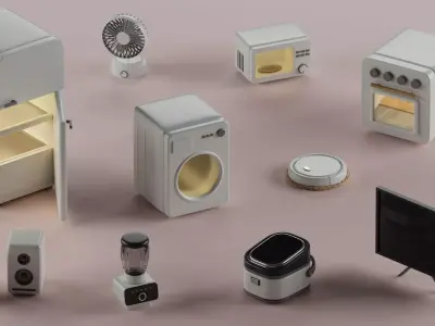 Household set 3D model