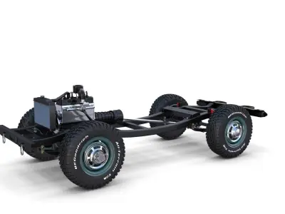 Toyota Land Cruiser FJ 40 with Interior and Chassis 3D model