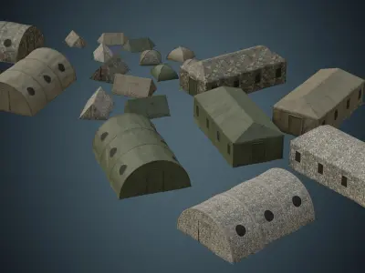 Tent Collection 1B Low-poly 3D model