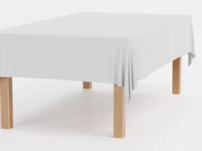 -Tablecloth with Table Rectangular- 3D model