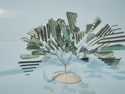 Conceptual shrub S1Av4 Low-poly 3D model