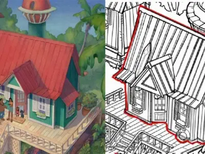 gAME Wood Stitch House 03 3D model