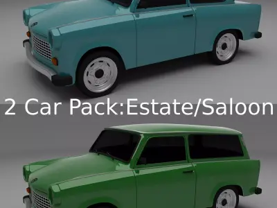 Trabant 601 estate saloon pack 3D model
