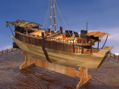 Chinese junk boat  3D model