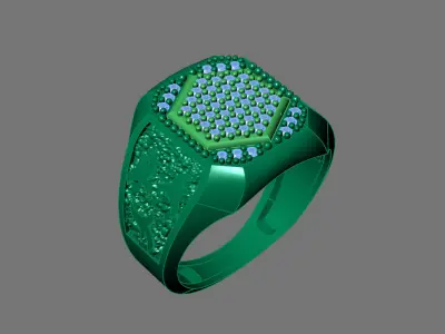 Gents Rings Diamond Men Ring STL 3DM 3D ready print model 3D print model