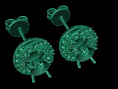 Luxury earrings 006 - Vortex  3D print model